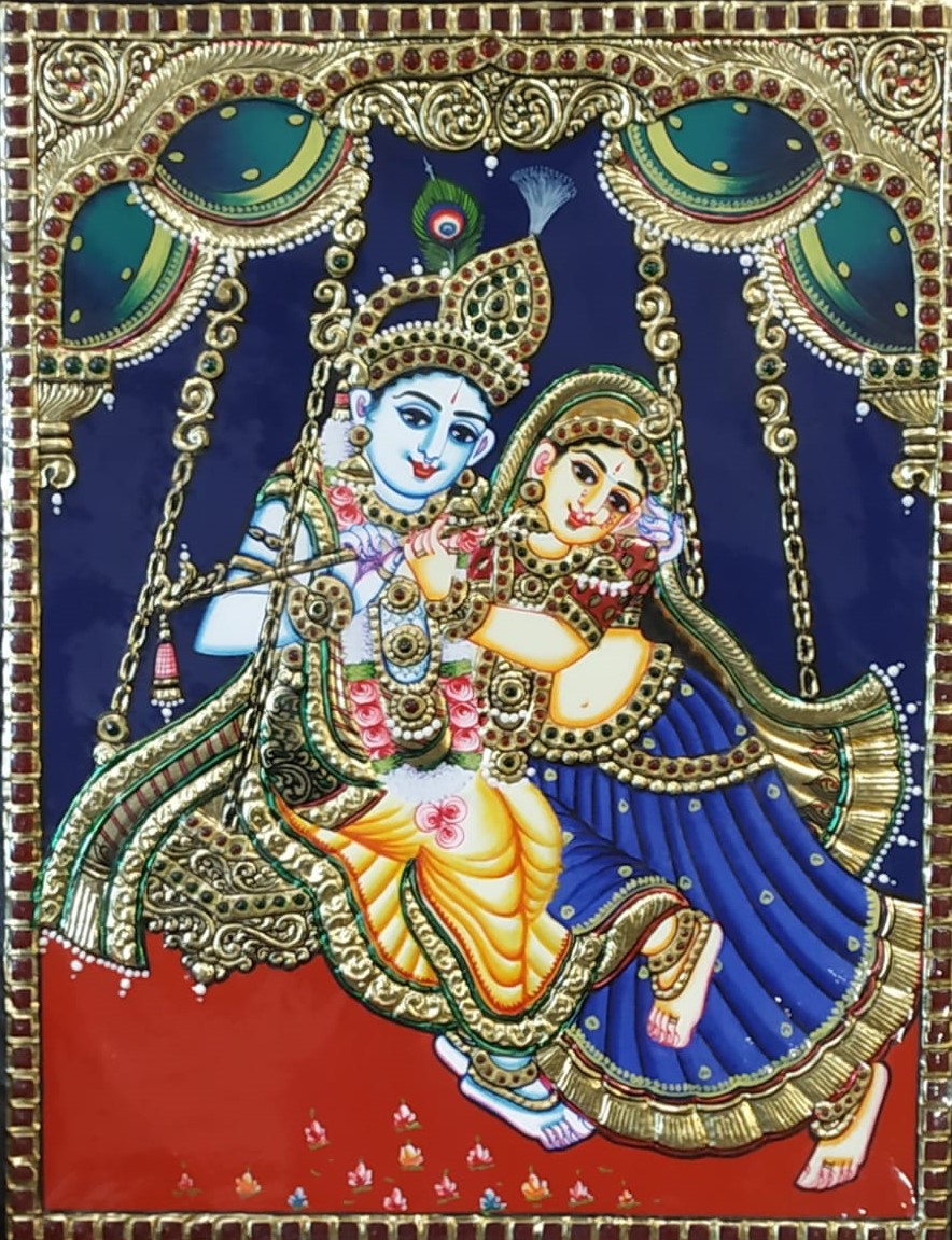 Tanjore Painting - Radha Krishna