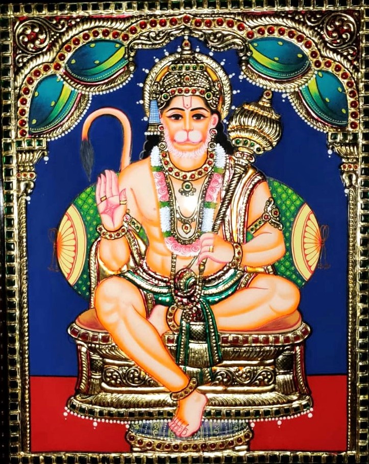 Tanjore Paintings - Lord Hanuman